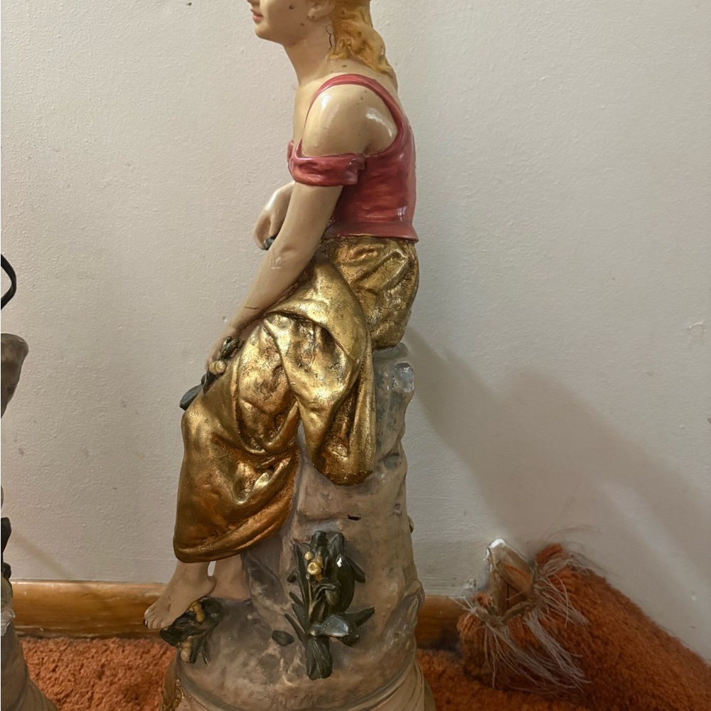August Moreau spelter lamp turn of century - Picture 2 of 12